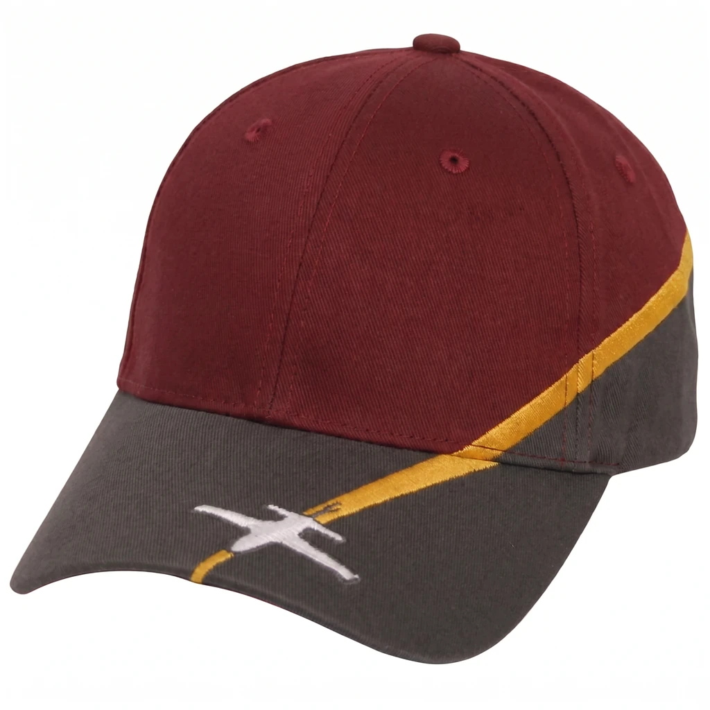 The Landing Strip in Maroon / Charcoal / Mustard