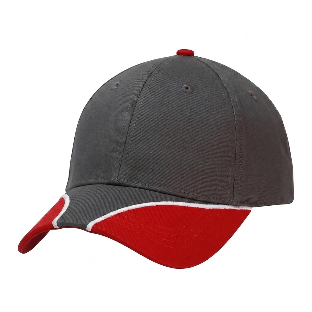 The PasWay Cap in Charcoal / Red / White