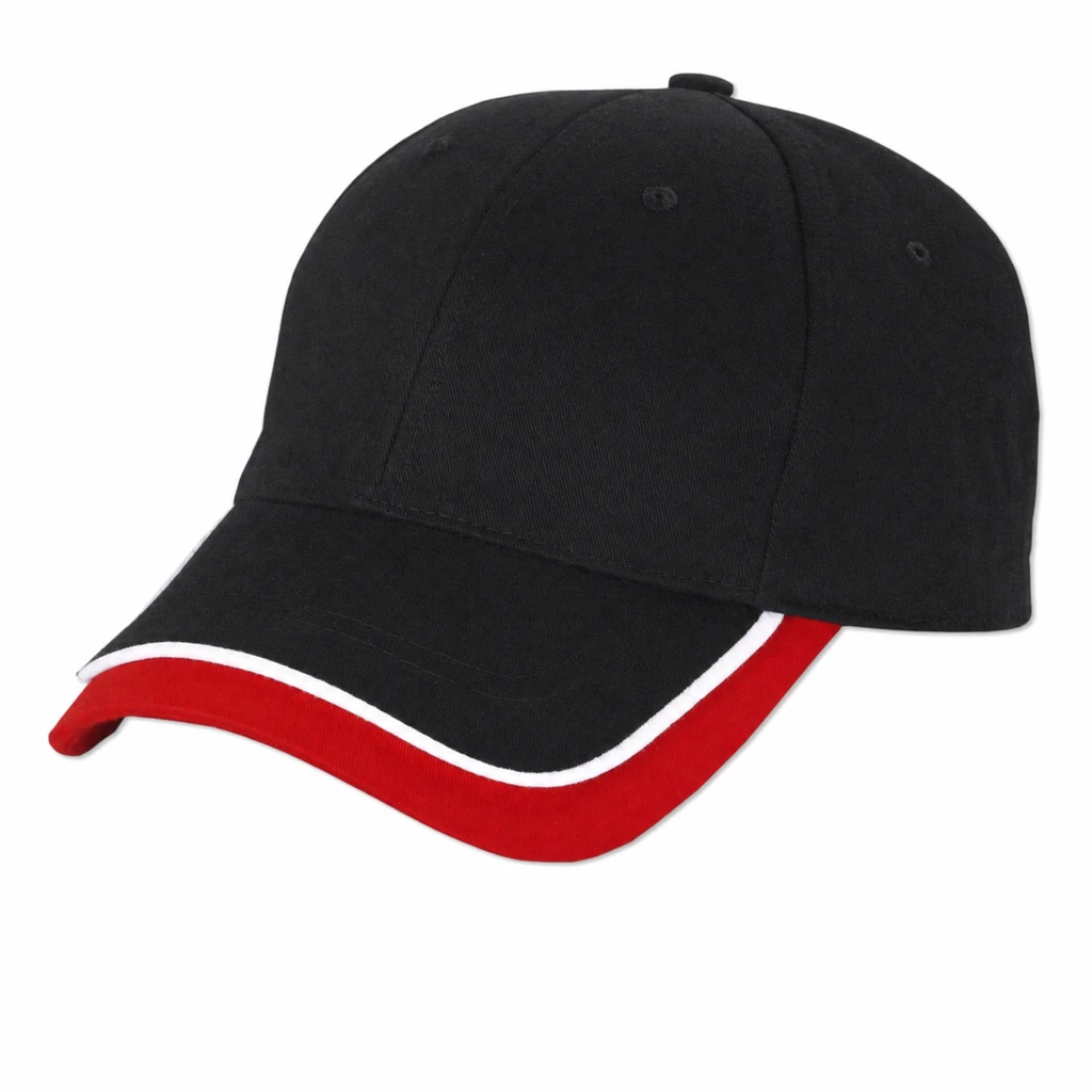 The Double Bill Cap in Black / Red / White
