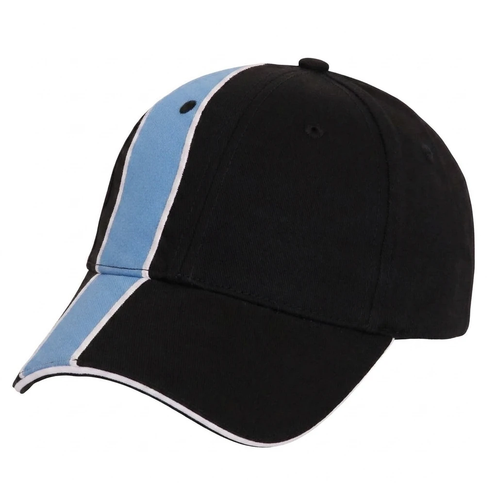 The Sponsor Cap in Black / Carolina Blue / White