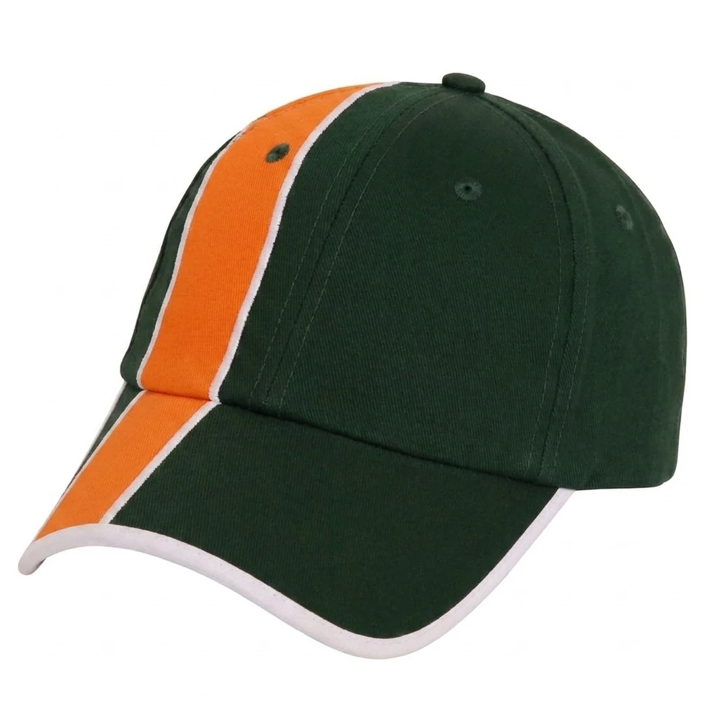 The Sponsor Cap in Dark Green / Orange / White