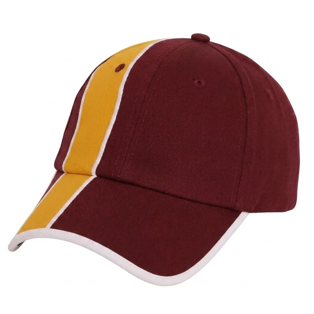 The Sponsor Cap in Maroon / Mustard / White