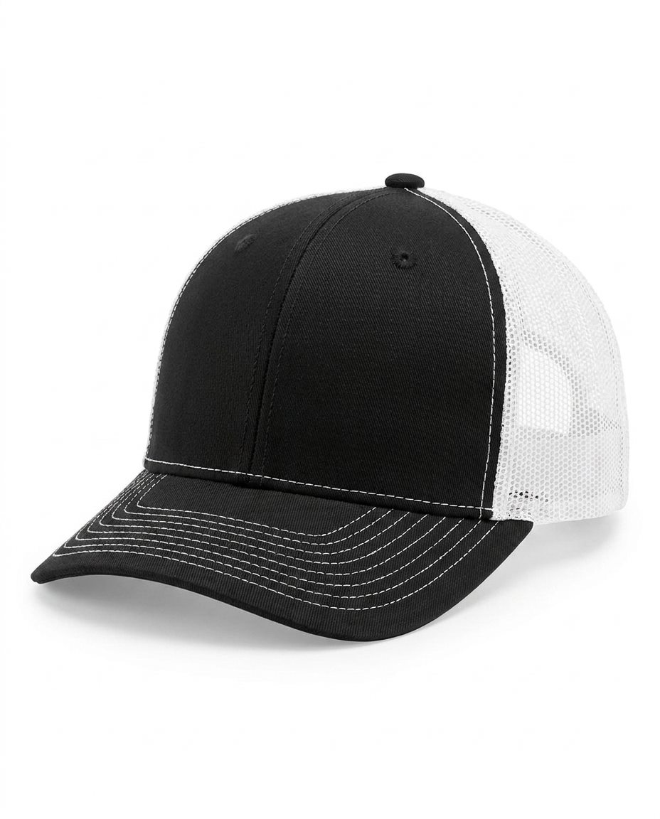 Classic Structured Trucker in Black / White