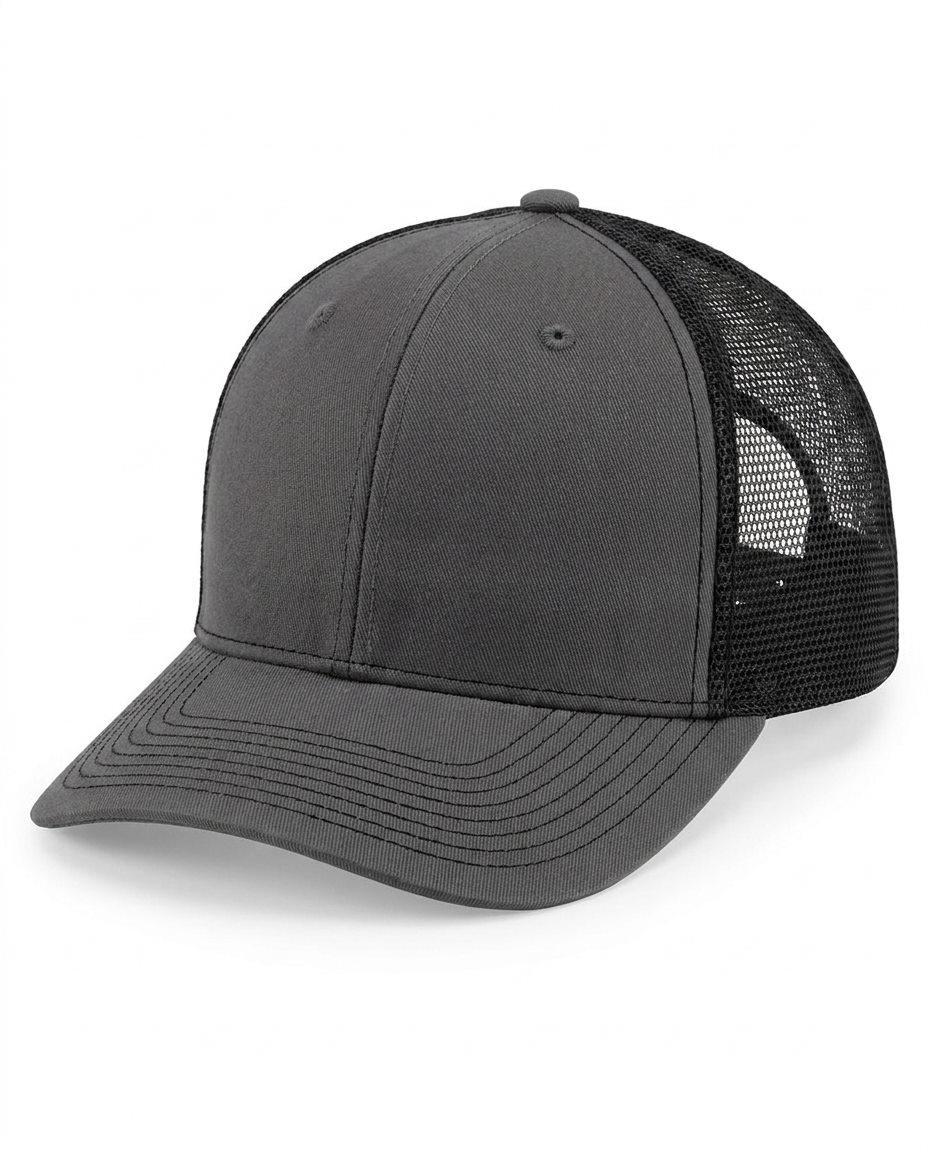 Classic Structured Trucker in Charcoal / Black