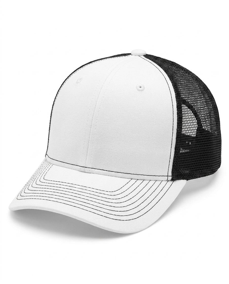 Classic Structured Trucker in White / Black