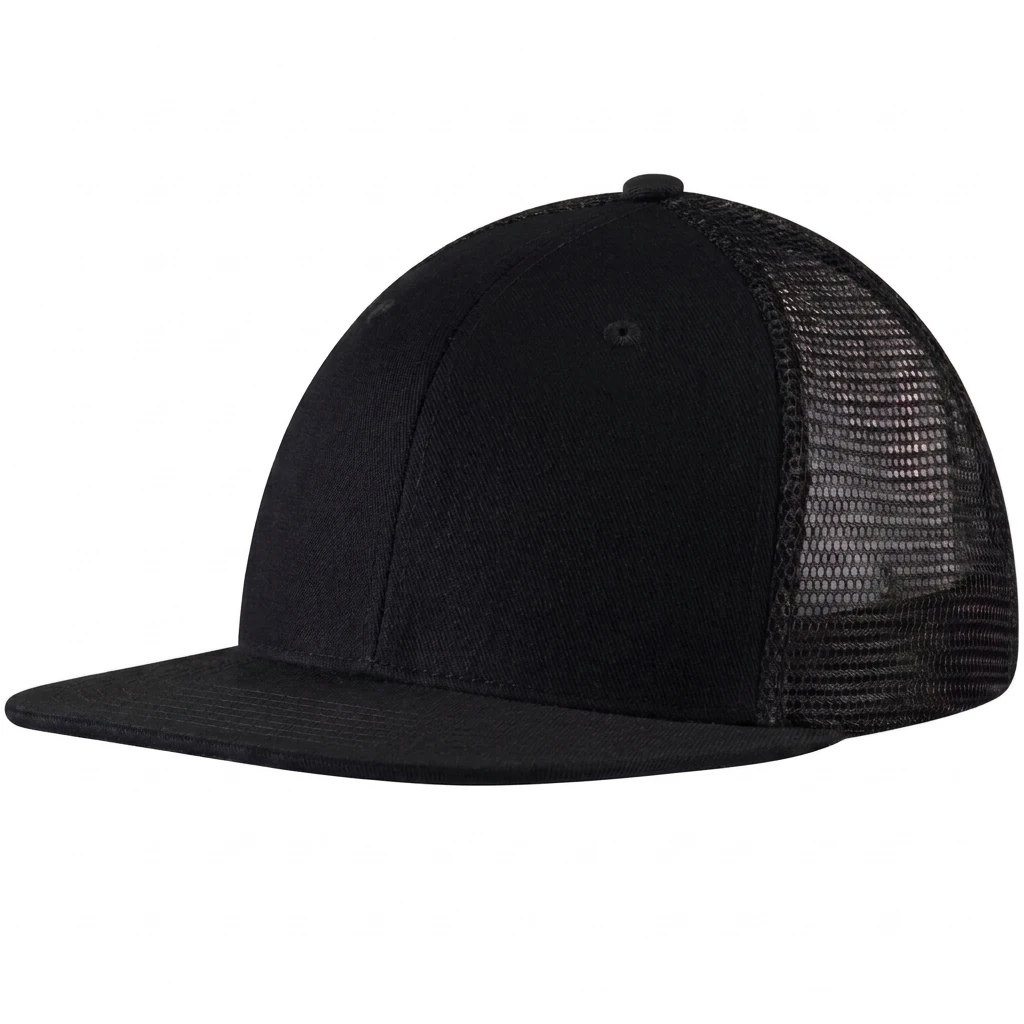 Flat Bill Wrigley in Black / Black