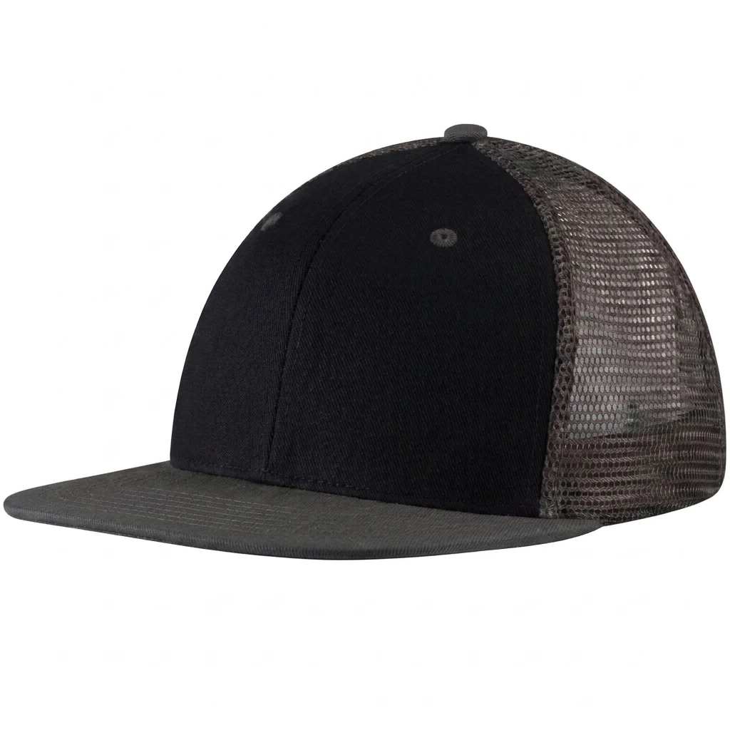Flat Bill Wrigley in Black / Charcoal