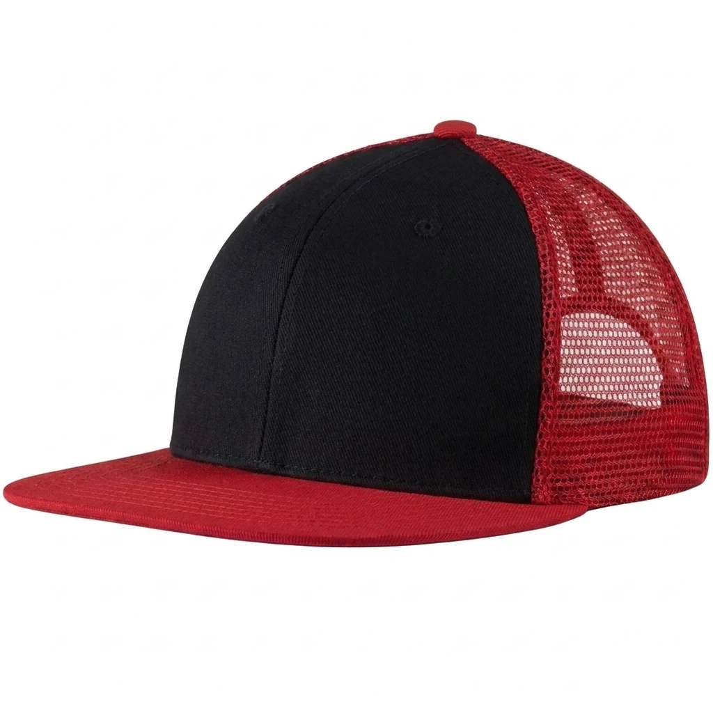 Flat Bill Wrigley in Black / Red