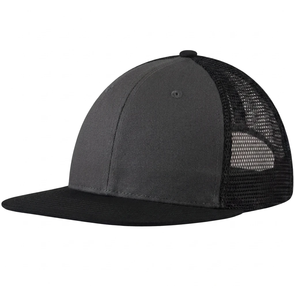 Flat Bill Wrigley in Charcoal / Black