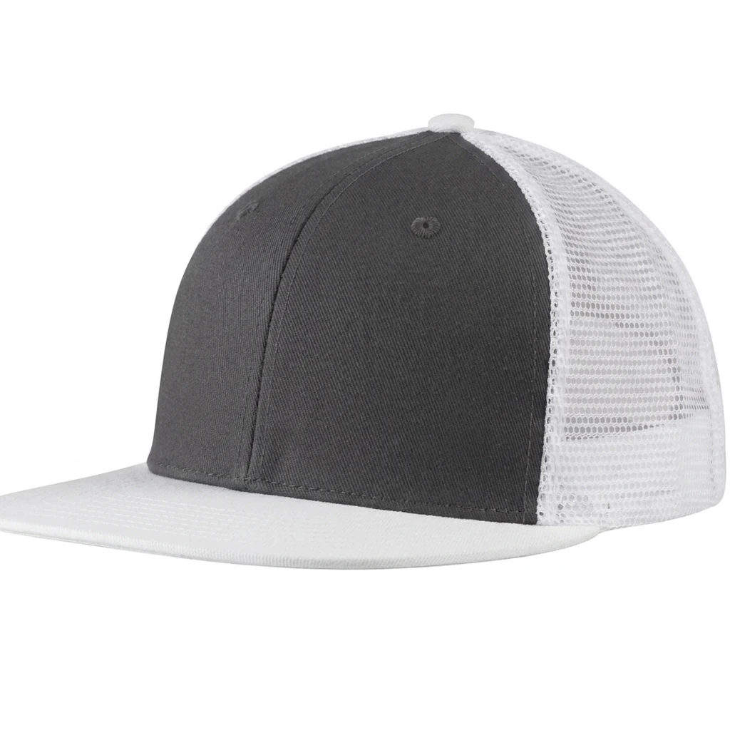 Flat Bill Wrigley in Charcoal / White