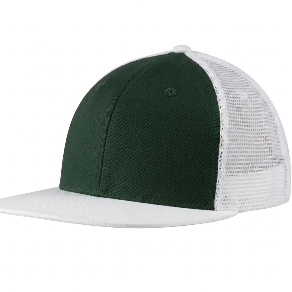 Flat Bill Wrigley in Dark Green / White