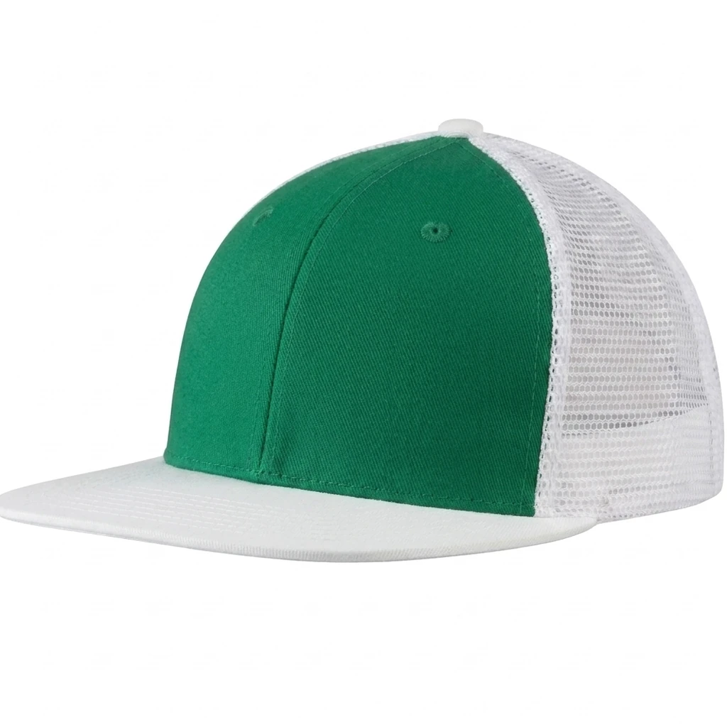 Flat Bill Wrigley in Kelly Green / White