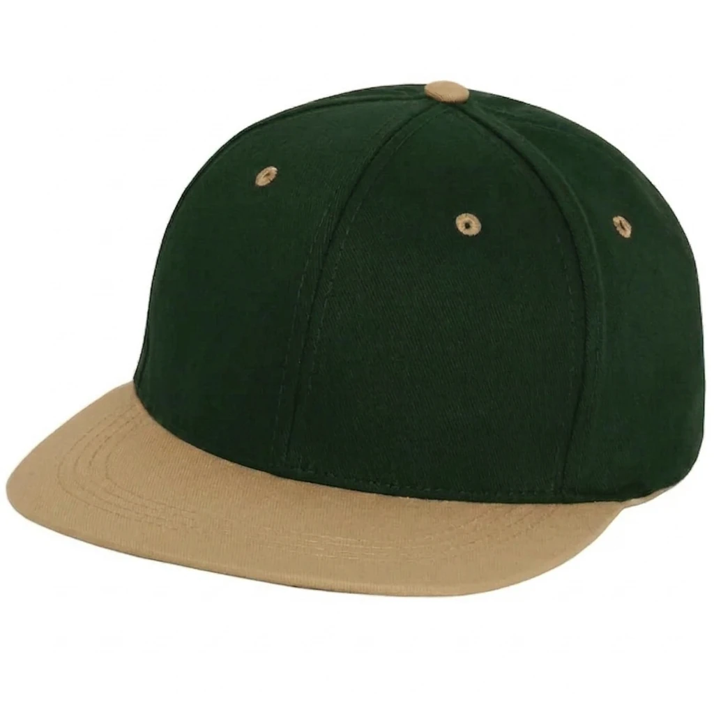 Two-Tone Flatbill in Dark Green / Khaki