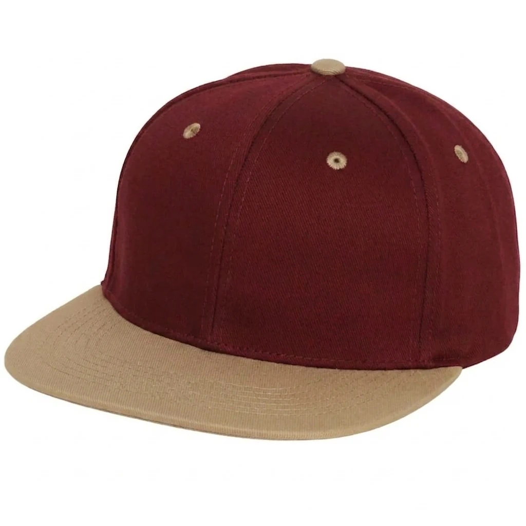 Two-Tone Flatbill in Maroon / Khaki