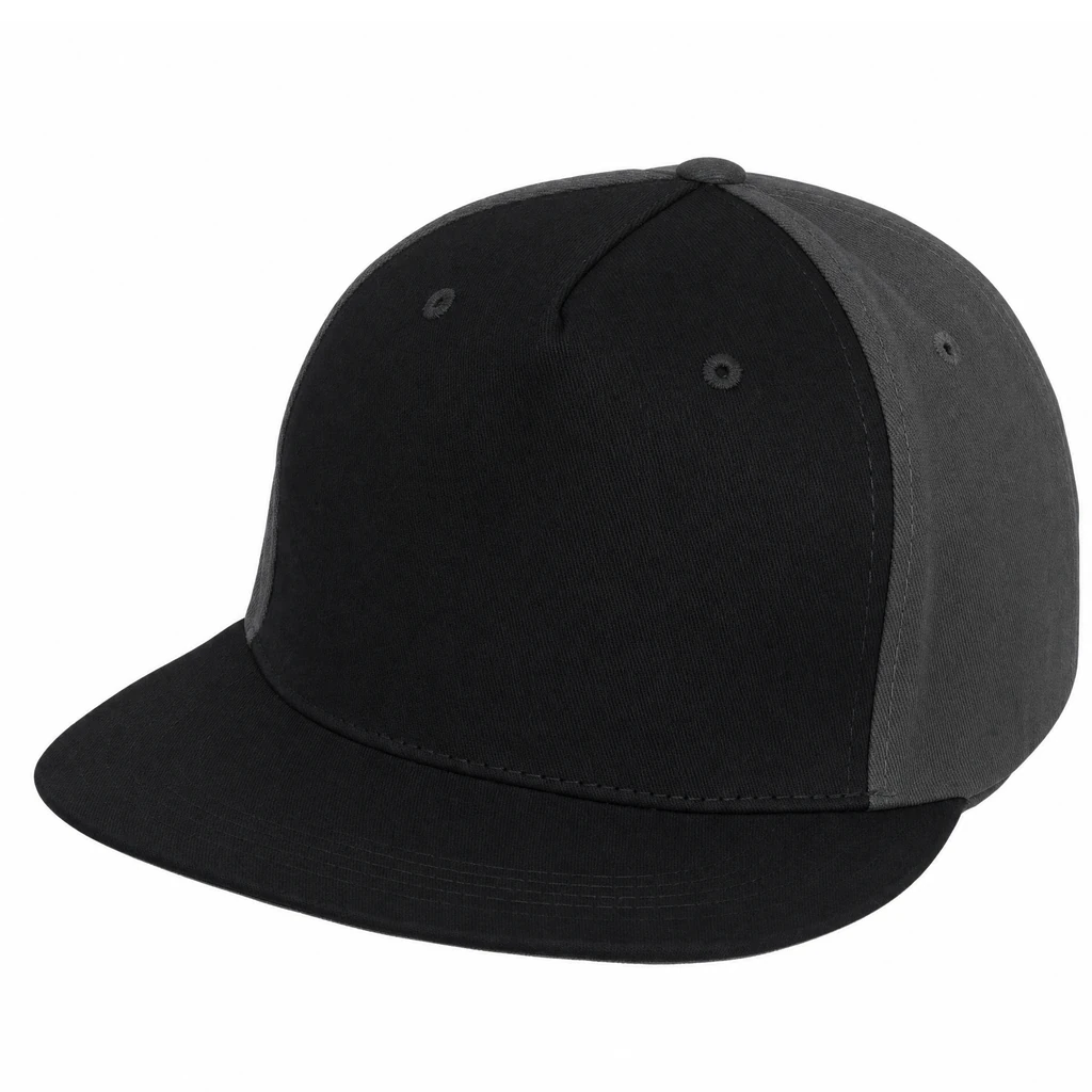 - Five Panel Flatbill in Black / Charcoal