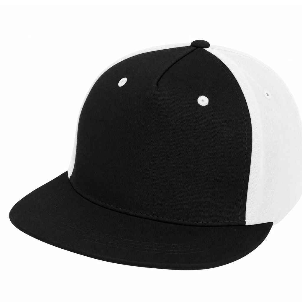 - Five Panel Flatbill in Black / White
