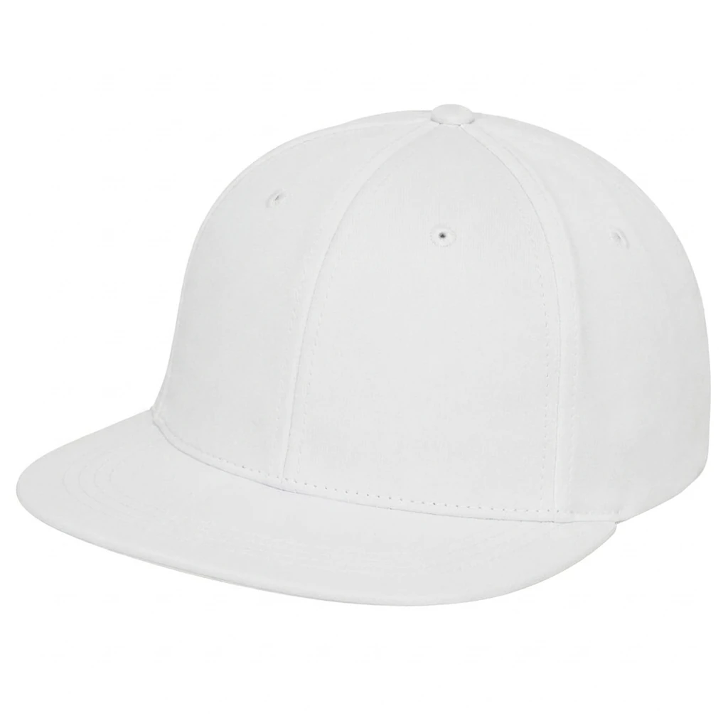 Stretch-Fit Flatbill in White