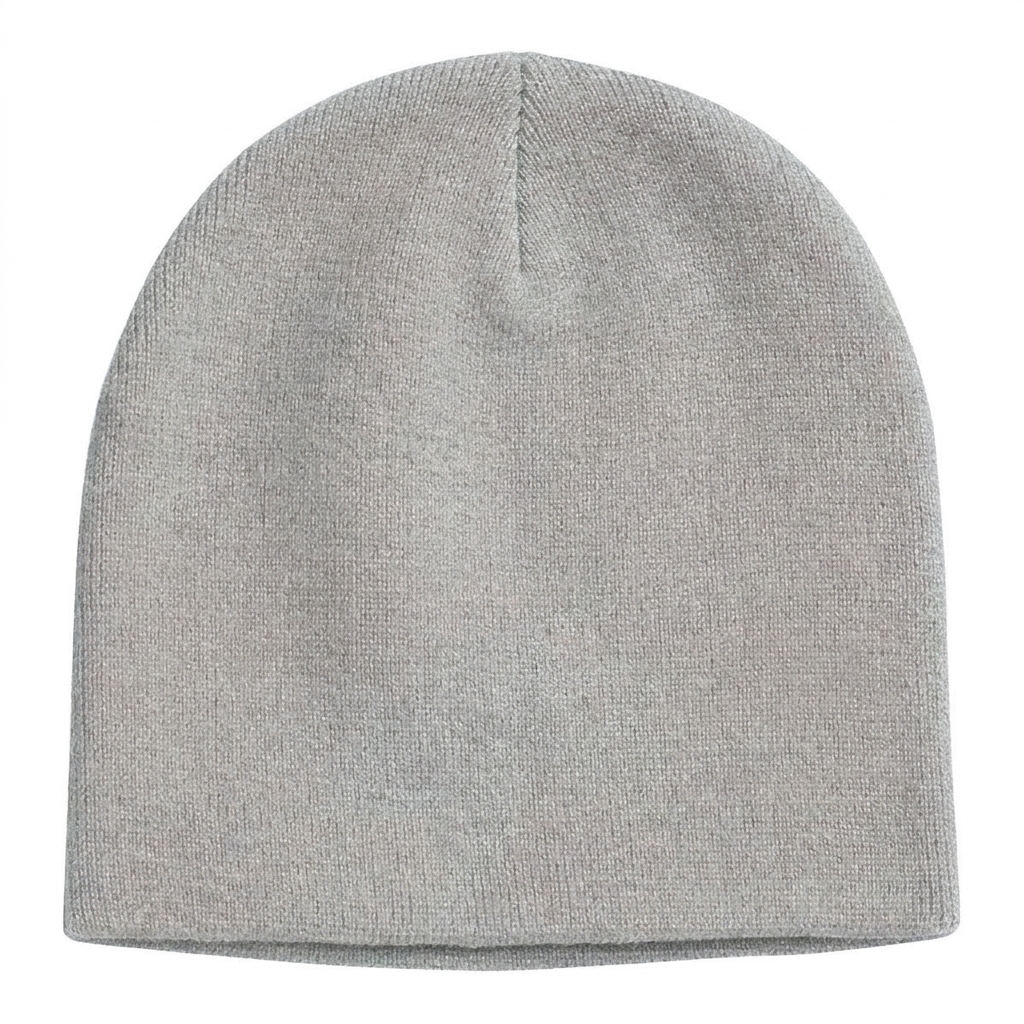 Classic Knit Beanie in Light Gray