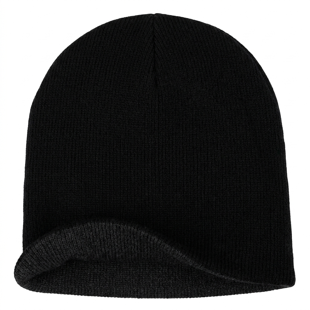 Reversible Knit Beanie in Black