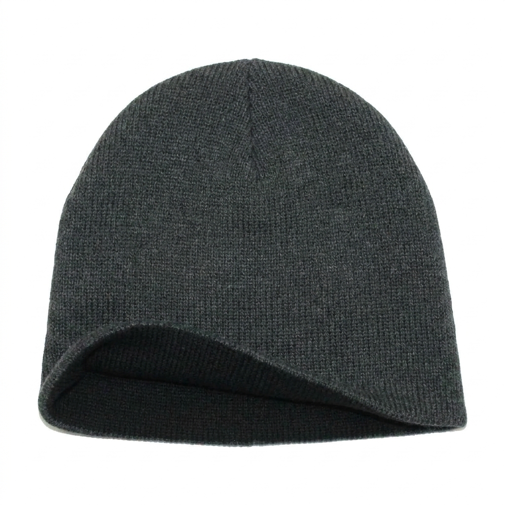Reversible Knit Beanie in Charcoal