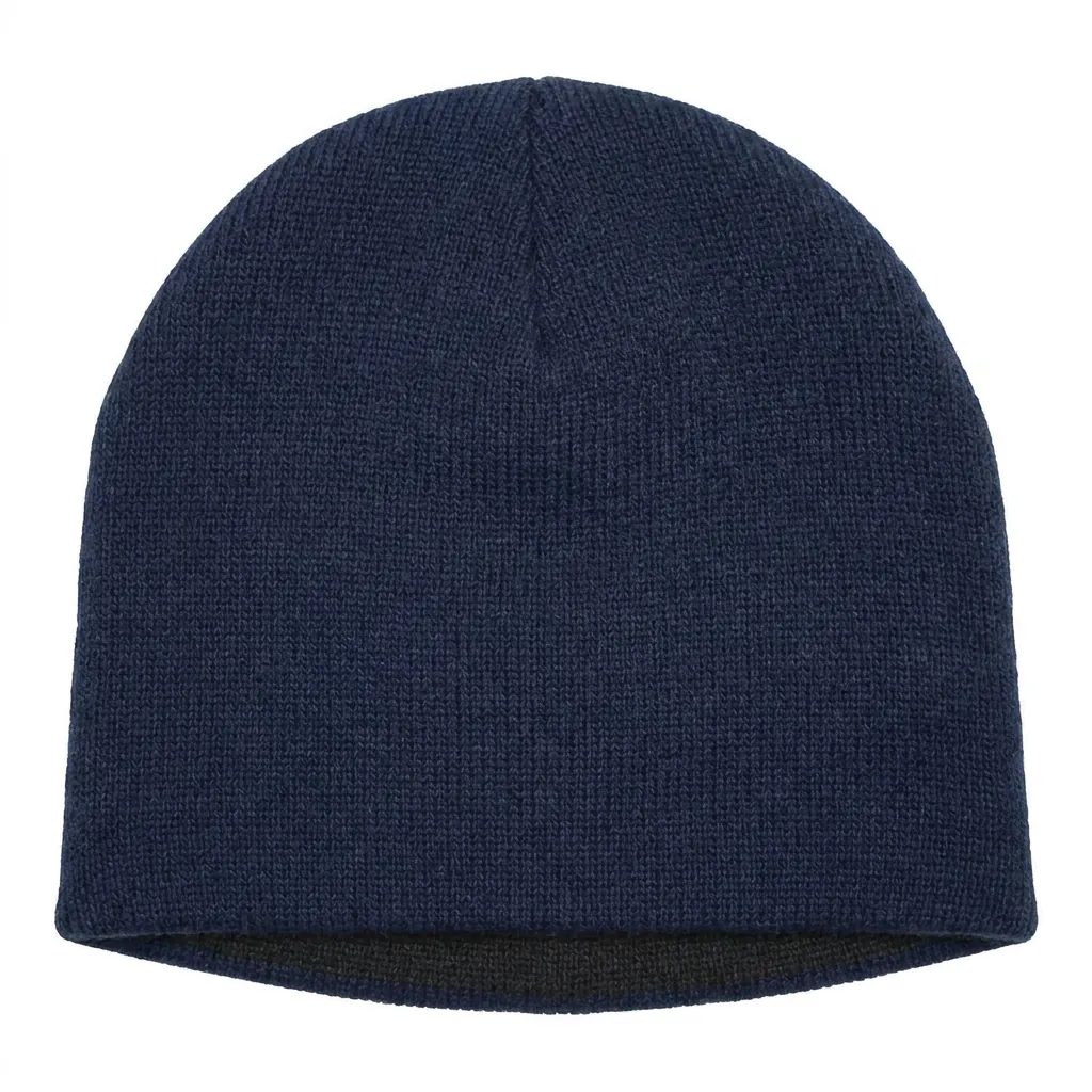 Reversible Knit Beanie in Navy