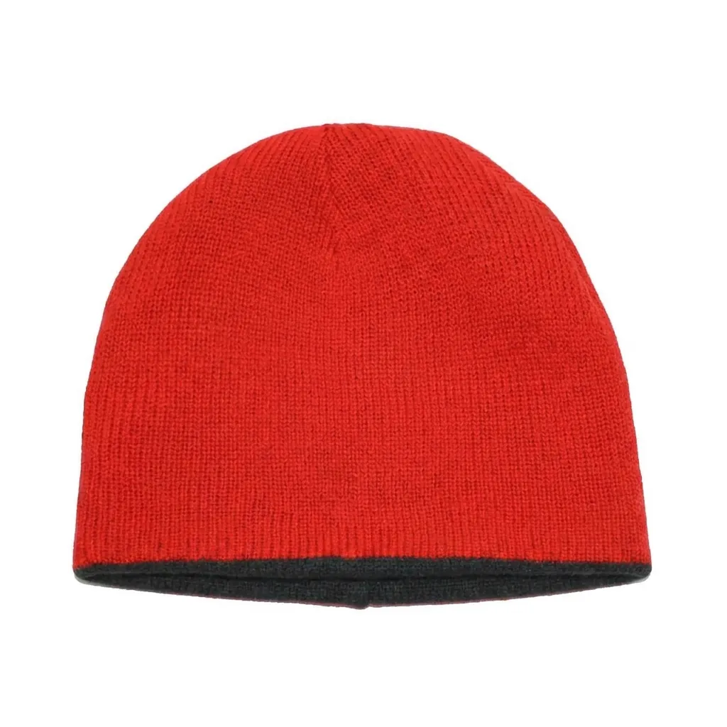 Reversible Knit Beanie in Red