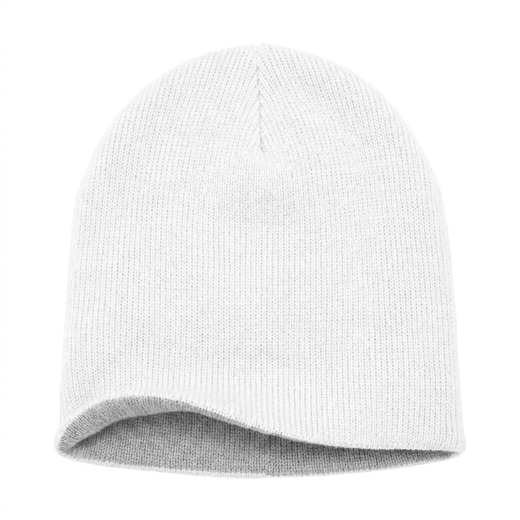 Reversible Knit Beanie in White