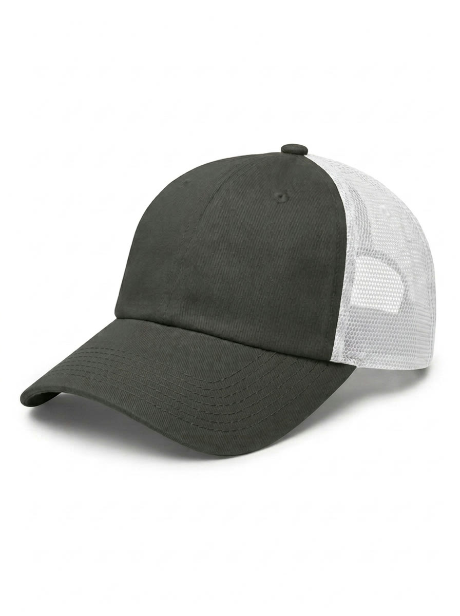 The Relaxed Trucker in Charcoal / White