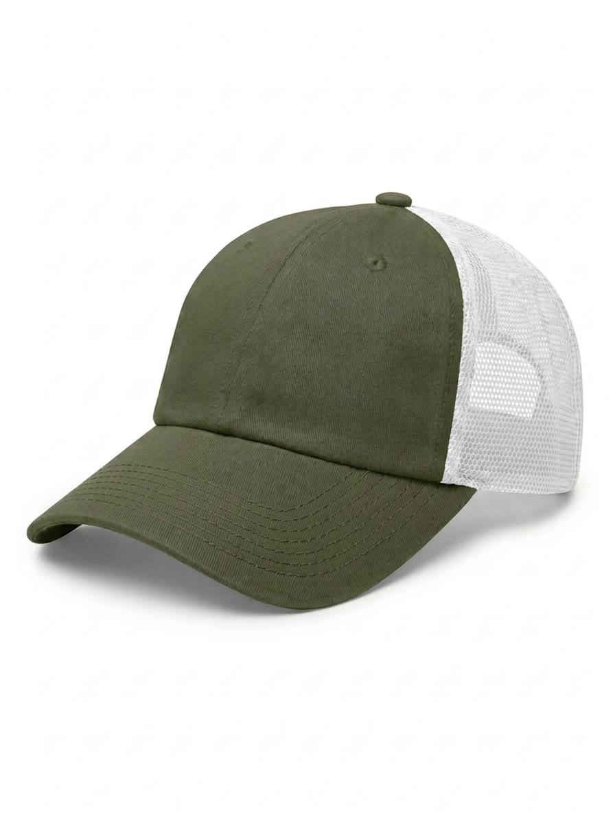 The Relaxed Trucker in Olive / White