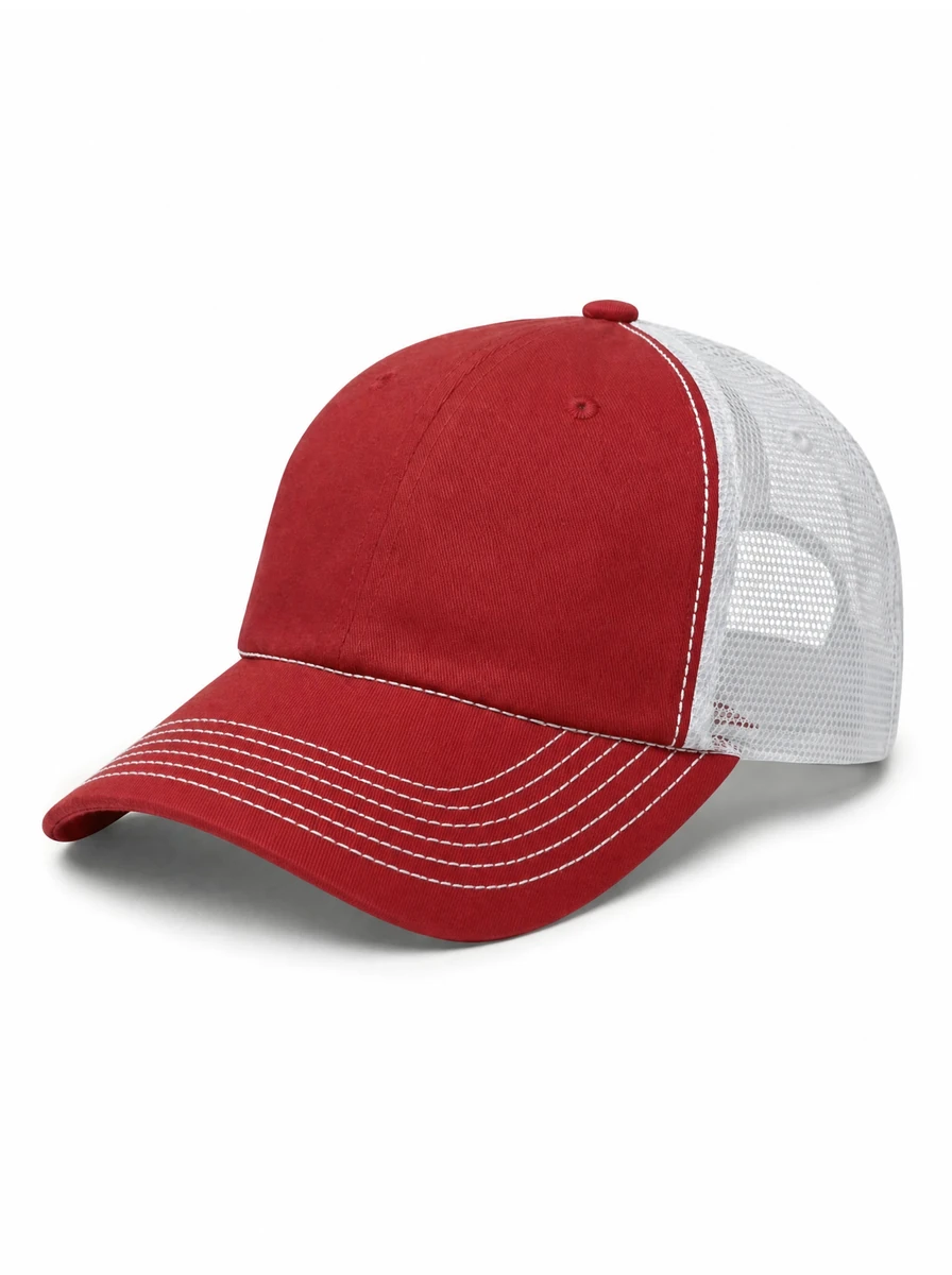 The Relaxed Contrast Trucker in Red / White
