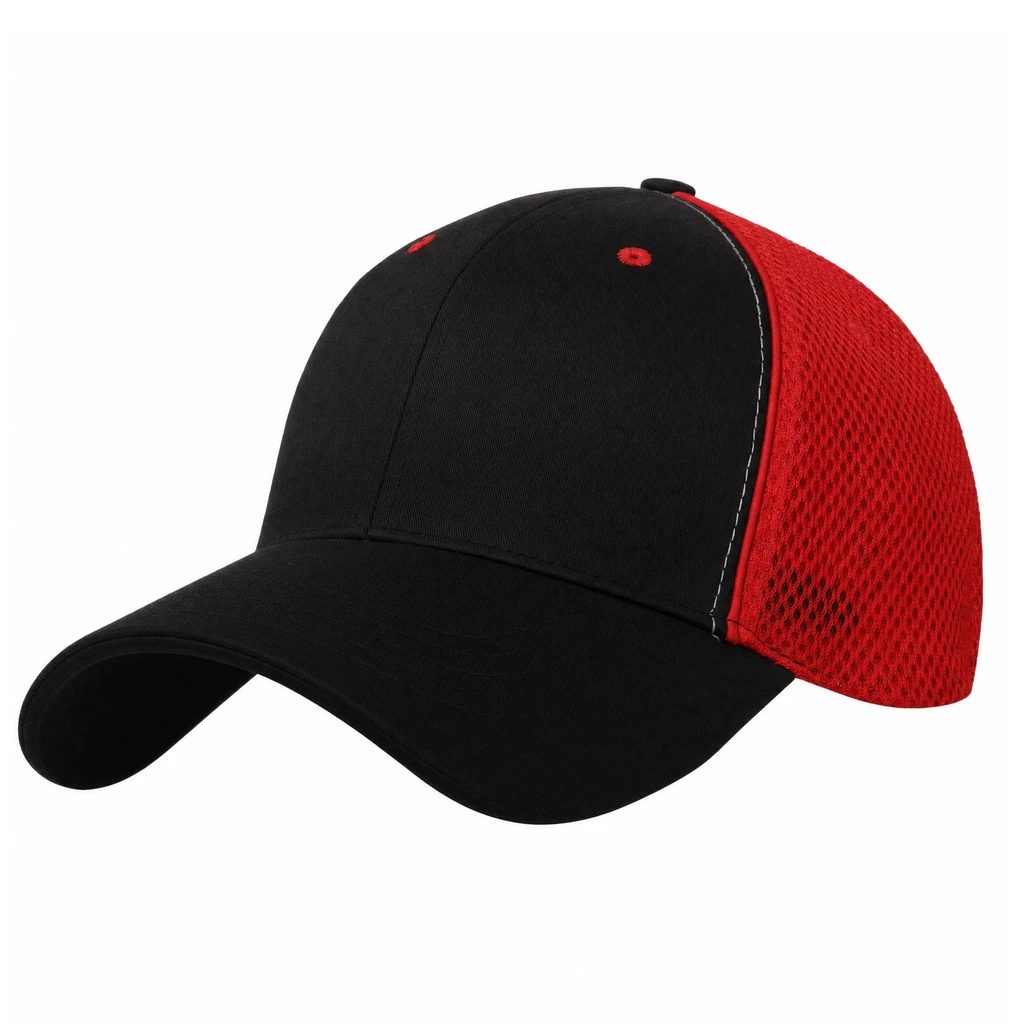 Sportsmesh Trucker in Black / Red