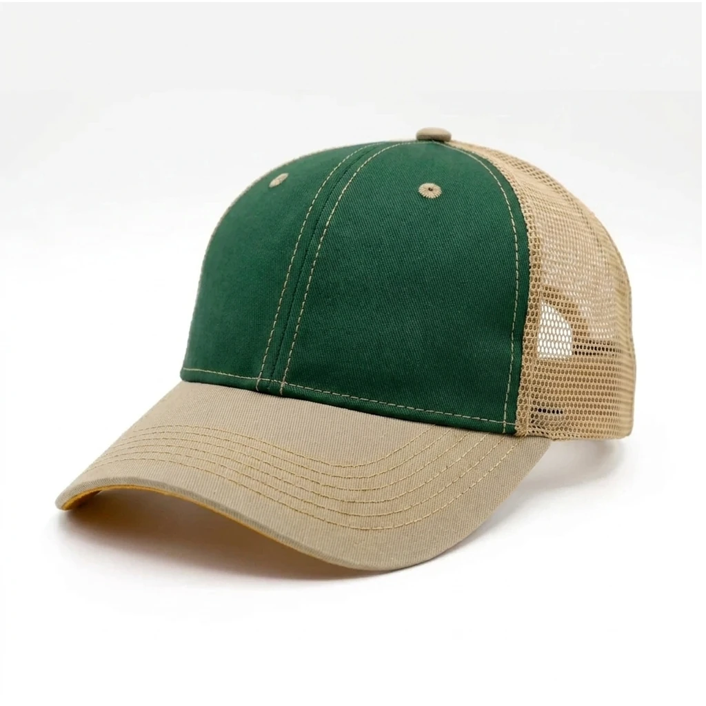 Tour-Style Trucker in Dark Green / Khaki / Khaki / Mustard