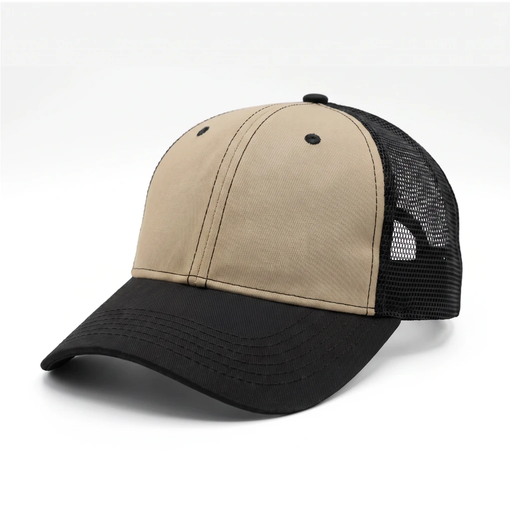 Tour-Style Trucker in Khaki / Black / Black / Black