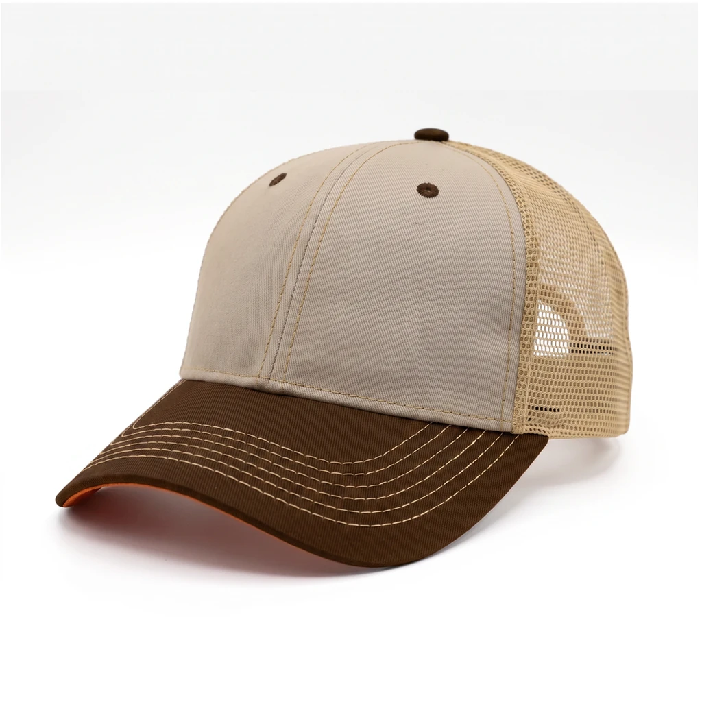 Tour-Style Trucker in Stone / Khaki / Dark Brown / Burnt Orange