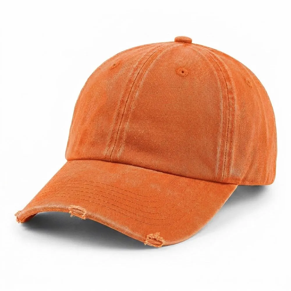 Washed & Distressed Cap in Orange
