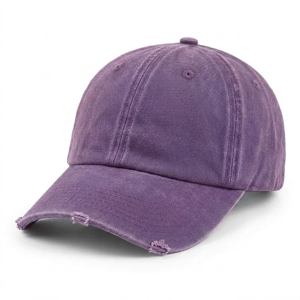Washed & Distressed Cap in Purple