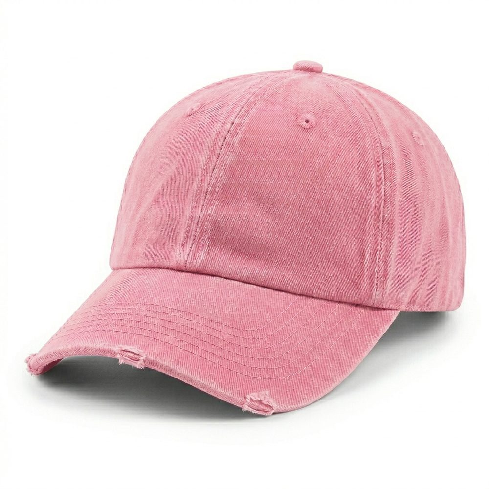 Washed & Distressed Cap in Light Pink