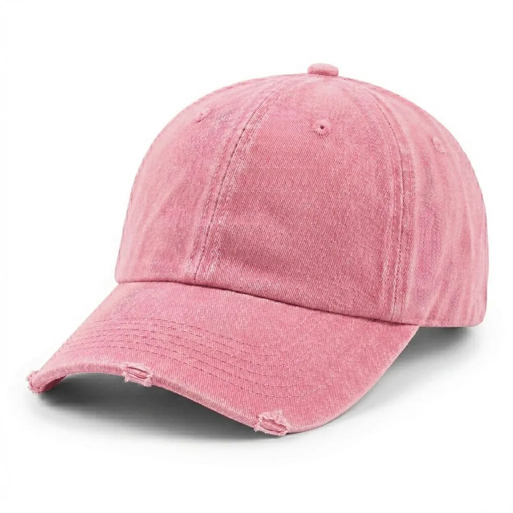 Washed & Distressed Cap in Light Pink