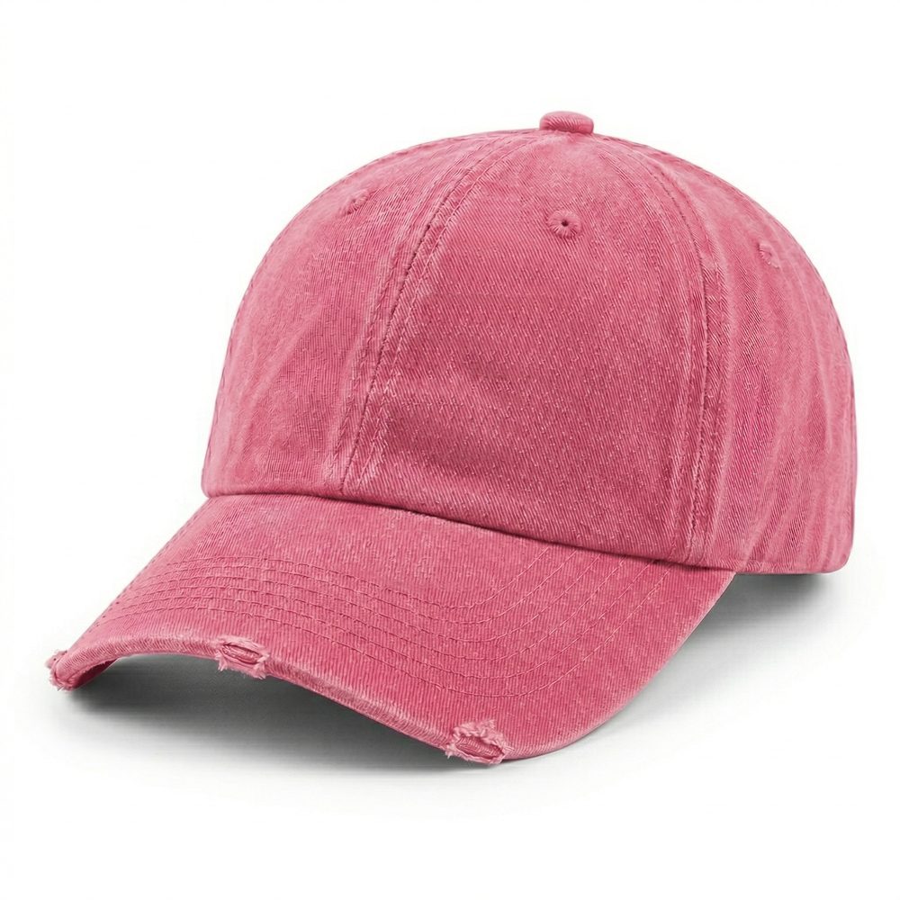 Washed & Distressed Cap in Dark Pink