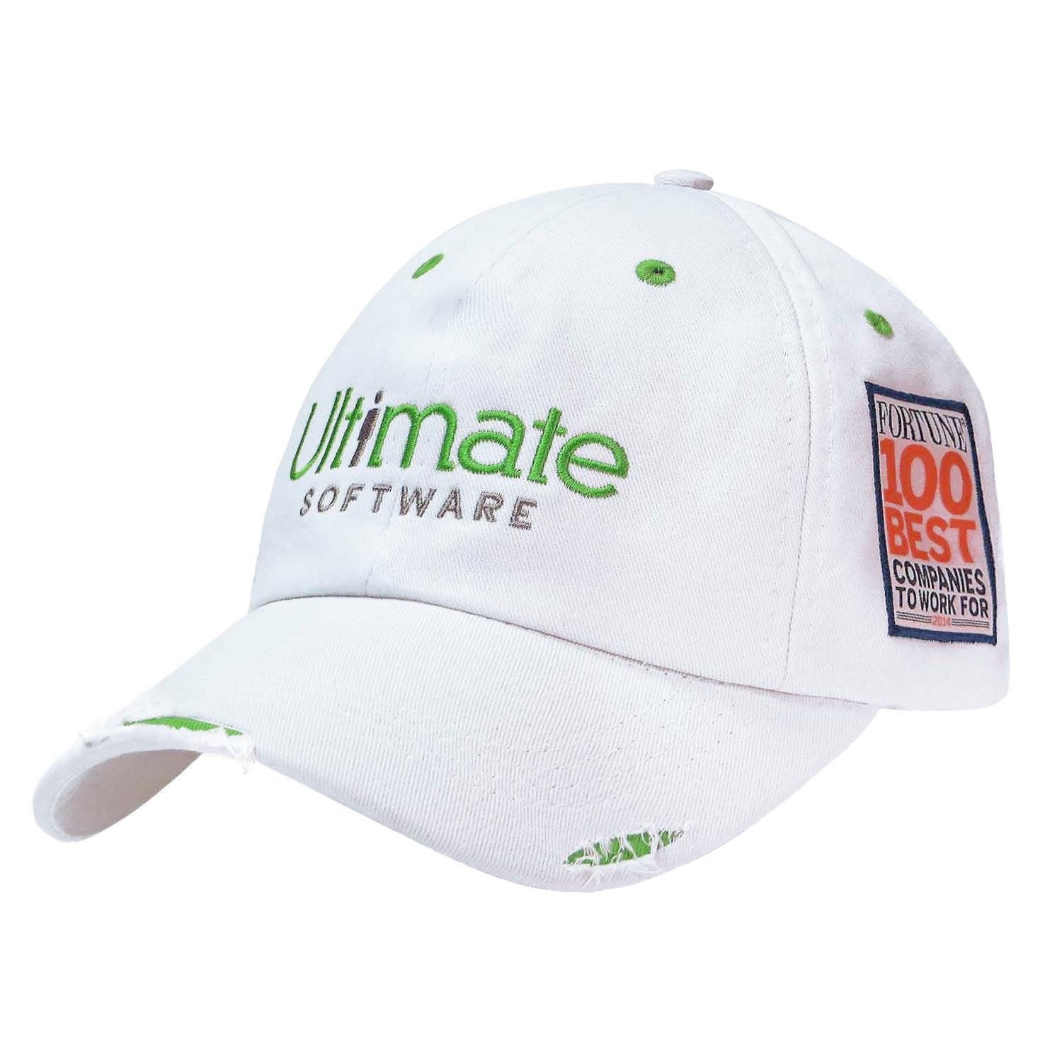 Rip-and-Fray Distressed Cap in As Shown