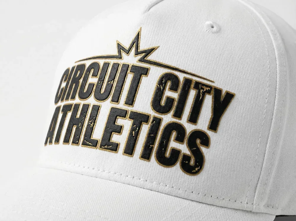 Screen printed graphic on a custom cap