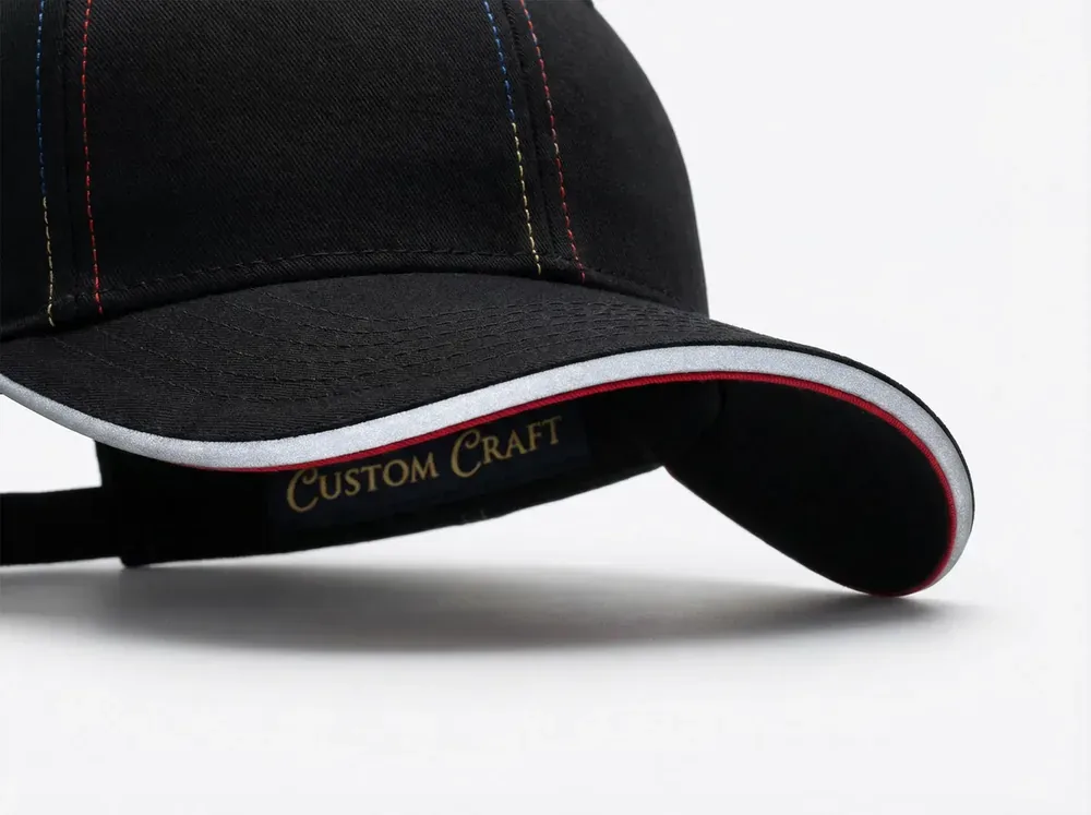 Contrast trim detail on a custom cap