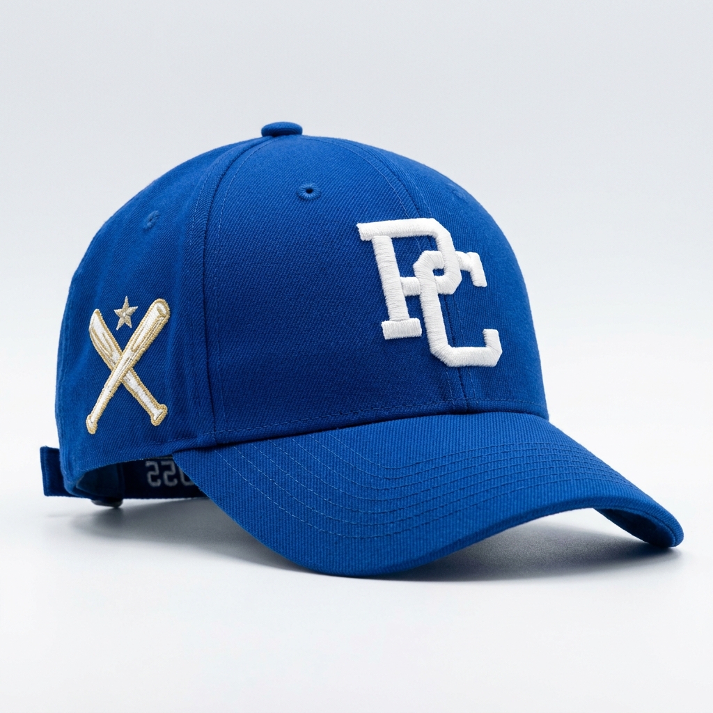White laser-perforated event cap with stitched burgee flag logo